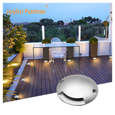 Emisor lateral de paso en el suelo redondo de luz baja tensión 1W DC 24V 3000k IP67 impermeable Casilla de aluminio blanco frío