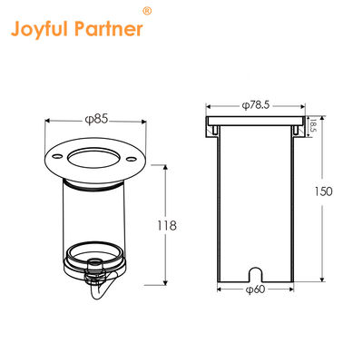 Iluminación subterránea de jardín IP65 Aluminio resistente al agua AC100-240V COB LED 6W Con caja de montaje
