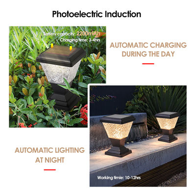 LED luz solar de patio IP65 exterior impermeable 3.5W 2200mAh material anti-UV de plástico con lentes de PC para el camino del porche