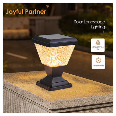 Luz de cabeza de columna solar al aire libre IP65 impermeable 2835 SMD LED 150lm/w Casilla de PC anti UV