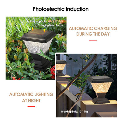 Luz de pilar solar 150lm/W Anti UV PC de alojamiento control remoto 6500K