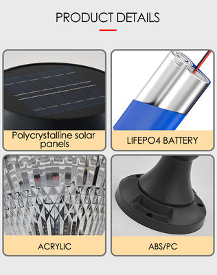 Energía solar para jardín exterior luz ABS material Epistar SMD DIA 245mm IP65 APP controlado estilo europeo