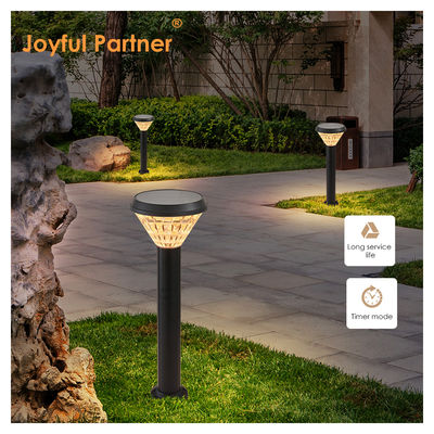 Super brillante Luzes de vía solar Material de aluminio ABS + PC Control de luz inteligente Blanco cálido para jardín paisajístico