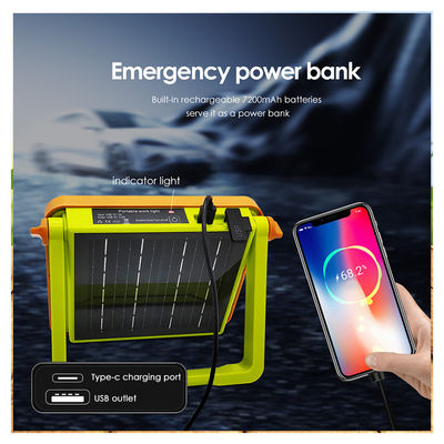 Luz de inundación solar LED portátil SMD LED IP65 a prueba de agua con control remoto Batería recargable blanca cálida 3000K