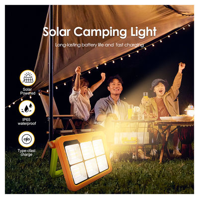 Luz de inundación solar LED portátil SMD LED IP65 a prueba de agua con control remoto Batería recargable blanca cálida 3000K