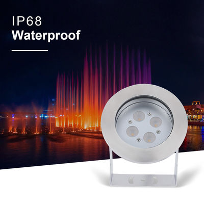 Luz LED submarina de acero inoxidable IP68 DC12V 24W Blanco cálido 3000K con soporte