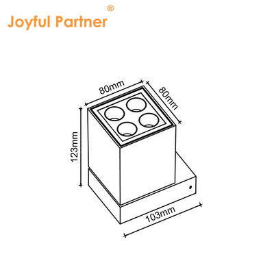 Luz de pared LED exterior interior Cuadrado 8W DC 24v LED SMD Blanco Caliente Casilla de aluminio de fundición Ángulo de haz multifunción