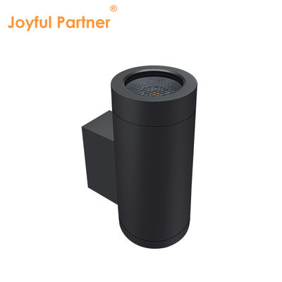 Sconce luz de pared exterior IP65 Matte negro de aluminio moderno cilindro de jardín porche arriba abajo luz