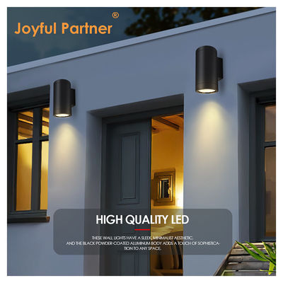 Lámpara de pared exterior montada arriba y abajo aleación de aluminio extrudido 3000-6000K 18W 24W lámpara de pared exterior Cob LED Negro color de la carcasa