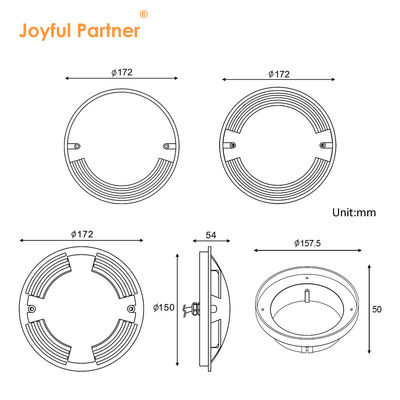 Joyful resistente al agua luz LED encasillada de aluminio puro 6063 carcasa Uno Dos Cuatro Direcciones de emisión lateral