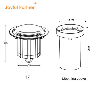 Luz de paisaje bajo tierra Cree COB LED 3000k Uno Dos Cuatro Vista lateral Luz de entrada SS316 Portada IP67