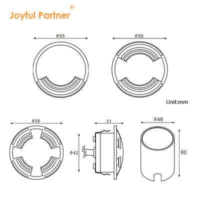 Ultra delgado IP67 resistente al agua 2W LED encasillado Iluminación interior exterior SS316 cubierta para el camino del jardín