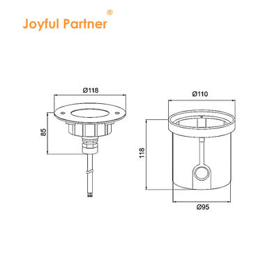 Luz LED subacuática impermeable de acero inoxidable 316 DC24V IP68 RGBW 4 en 1 con lente asimétrica