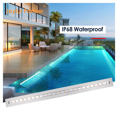 IP68 Luz lineal submarina de acero inoxidable 316 24W LED DALI Disminuible con manga de montaje de plástico