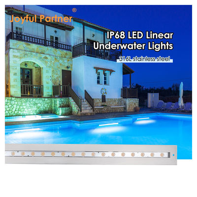 IP68 Luz lineal submarina de acero inoxidable 316 24W LED DALI Disminuible con manga de montaje de plástico