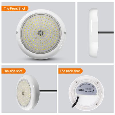 Luz de piscina de estanque IP68 Cambiante de color AC12v Resina llena Superficie plana RGB Montada 180mm Dia