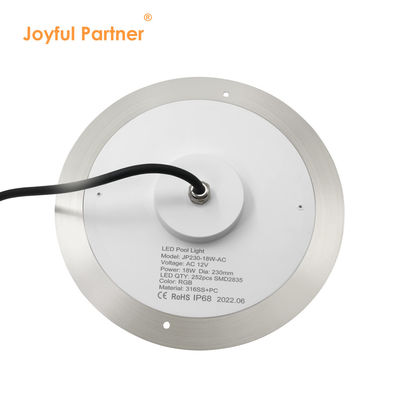 Luz de piscina LED Ultra delgada de resina llena DIA230mm AC/DC 12v PC Soporte de cubierta transparente Personalización