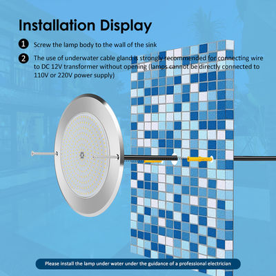 Luzes de piscina bajo el agua LED 316 de acero inoxidable 25W Smd2835 RGB 3000K