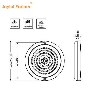 Lámparas de la piscina Resina llena de forma plana RGB Superficie montada SMD LED 152mm Dia