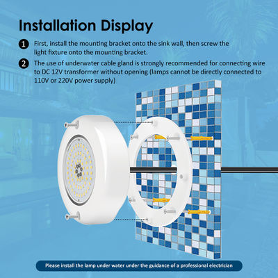 AC 12V sumergible bajo el agua IP68 RGB Switch Control PC 15W Resina llena de superficie montada LED luz de piscina