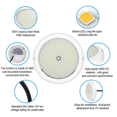 LED a prueba de agua PAR56 luz submarina montada en superficie AC12v CE RoHS para piscina