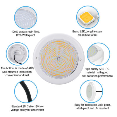 PRA56 luces de baño sumergibles DIA152MM tamaño pequeño montado en la pared AC12V 18W Resina totalmente