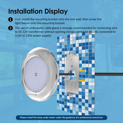 Luzes de piscina de alegría 12v AC actualizar chip SMD RGB color IP68 todo un conjunto de diseño para piscina de concreto