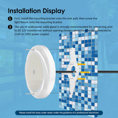 Iluminación de piscina LED de 35W para piscina de hormigón SPA 230*35mm Material ABS AC12V RGB RGBW