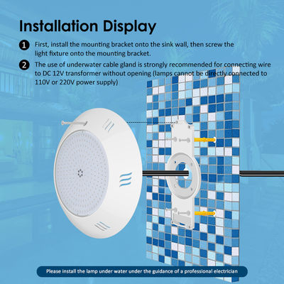 Luz de piscina LED montada en la pared 260 * 40mm AC12V 42w control remoto con carcasa ABS estilo moderno