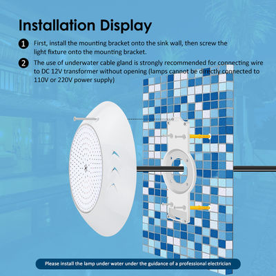18W Par56 LED Piscinas de baño Superficie montada LED Iluminación de piscinas submarinas AC 12V RGB para jardines de paisaje acuático