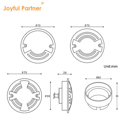 Luz de cubierta subterránea 12/24DC IP67 impermeable 3W OSRAM SMD LED de un solo color CE ROHS con garantía de 2 años