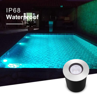 Luzes de piscina DC12 ~ 24V 1W 2W LED de acero inoxidable de color único con caja negra ABS