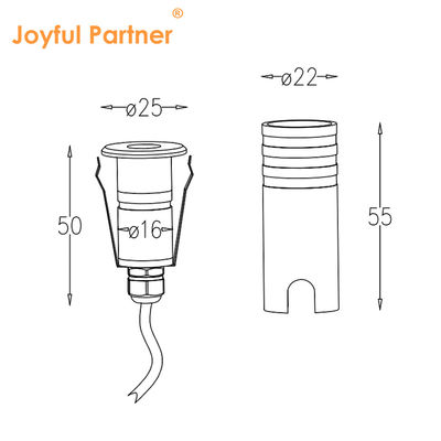 IP67 LED Mini luz bajo tierra Acero inoxidable 316 1W DIA 25MM CREE XPE LED de un solo color 3000K