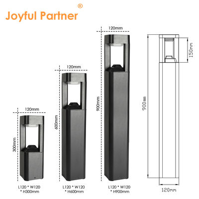 Iluminación de los bolardos de paisaje AC110-265V Aluminio recubierto en polvo L120*W120*H300MM Para decoración de carreteras