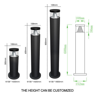 IP65 LED impermeable Bollardo de césped de aluminio Decoración al aire libre patio camino Villa Iluminación de jardín