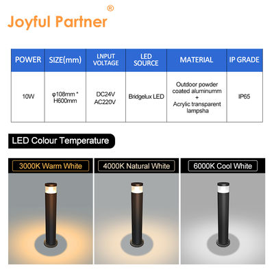 IP65 LED impermeable Bollardo de césped de aluminio Decoración al aire libre patio camino Villa Iluminación de jardín