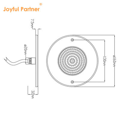 Reflector de luz para piscina relleno de resina 160mm DC12V 10W Totalmente plástico SMD2835 108pcs Color RGBW Voltaje constante