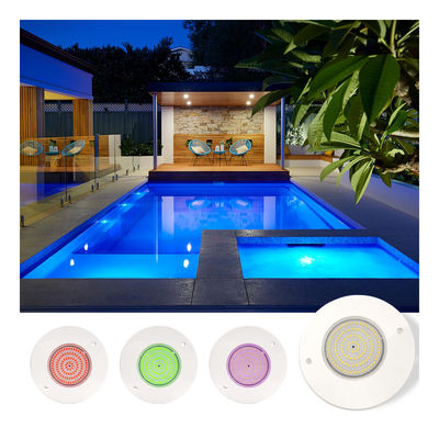 Reflector de luz para piscina relleno de resina 160mm DC12V 10W Totalmente plástico SMD2835 108pcs Color RGBW Voltaje constante