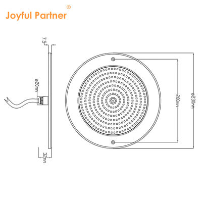 Luz impermeable IP68 35W Ultra Delgada H7.5mm Iluminación Exterior Material ABS DC 12V Luces de Piscina Montadas en la Pared