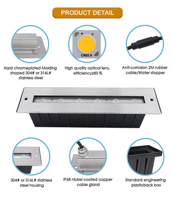 Iluminación subacuática IP68 RGB a color Acero inoxidable 316L 6*2W DC24V DMX 512 Controlable para cortinas de agua