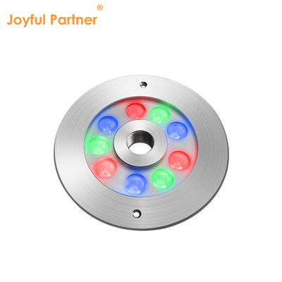 Luz de fuente LED subacuática DMX RGB de 18W DC24V IP68 a prueba de agua de acero inoxidable Joyful Partner