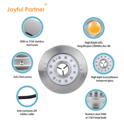 LUZ LED RGB PARA FUENTE DE ALTA POTENCIA IP68 IMPERMEABLE DE 12W 18W CON CERTIFICACIONES CE ROHS
