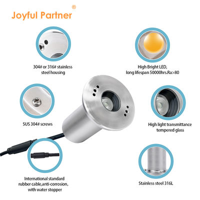 IP68 Luz subterránea enterrada 3WRGB3in1 LED de acero inoxidable 316L DC24V Decoración para piscina