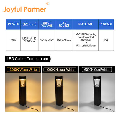 Vivienda de alta calidad de aluminio jardín de césped luz de paisaje Osram LED 10W AC110-265V 30cm 60cm 90cm altura