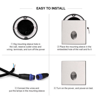 Luz de escalera LED redonda 1W 2W de fundición de aluminio de la pared de la vivienda montada para el pasillo exterior