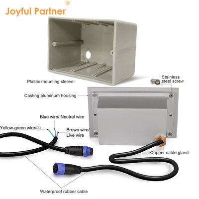 Nuevas Luces de Escalera LED SMD Rectangulares de 3W 170*106mm AC100-240V IK10 Color Blanco para Exterior