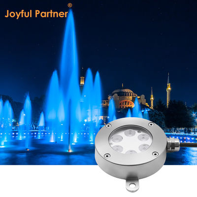 DMX512 Luz de fuente LED controlada DC24V 12W 3000K de acero inoxidable IP68 para paisajes submarinos