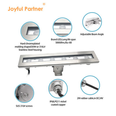 Luz lineal submarina 6W 12W 18W DC24V 30 grados 3000K LED con estricto control de calidad