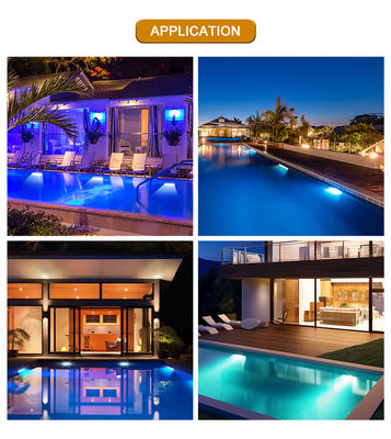 Iluminación subacuática IP68 RGB a color Acero inoxidable 316L 6*2W DC24V DMX 512 Controlable para cortinas de agua