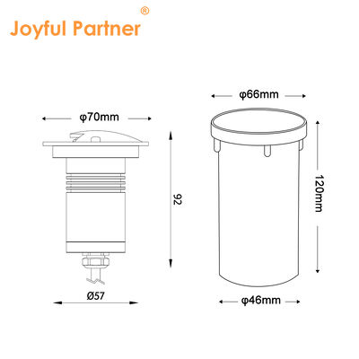 IP67 Dirección por encima de las luces de interior 100-240VAC LED de un solo color a prueba de agua con caja trasera de plástico